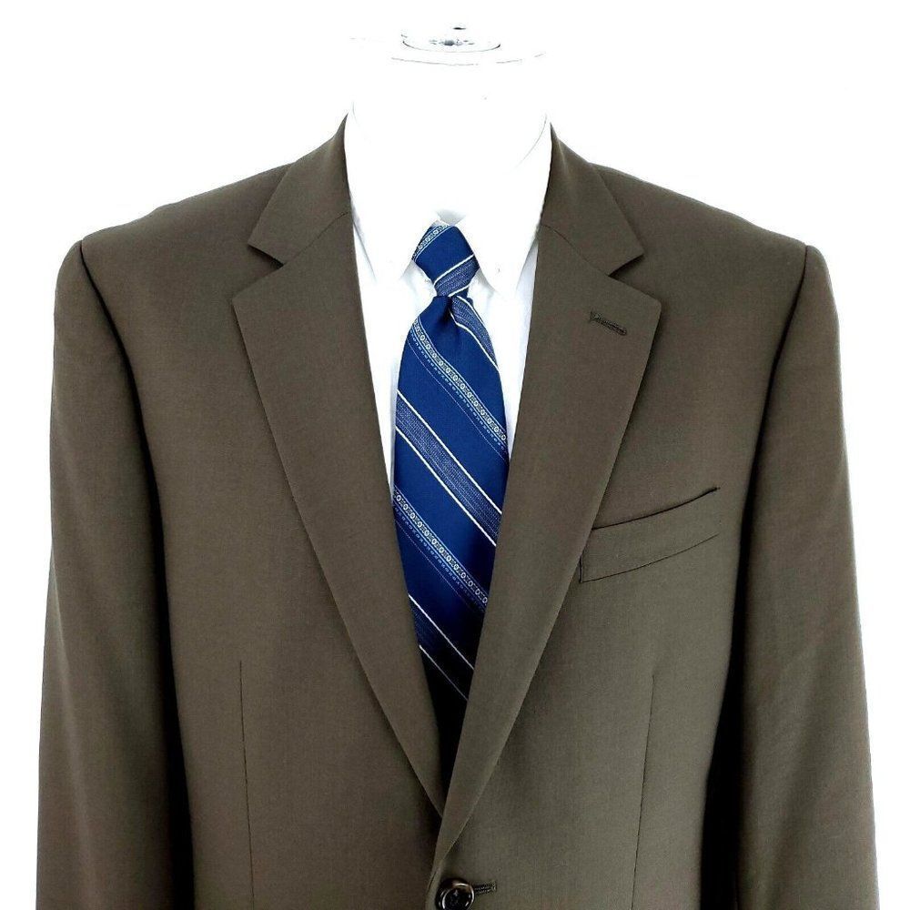 Michael Kors Wool 2 Button Blazer 40R Green Beige